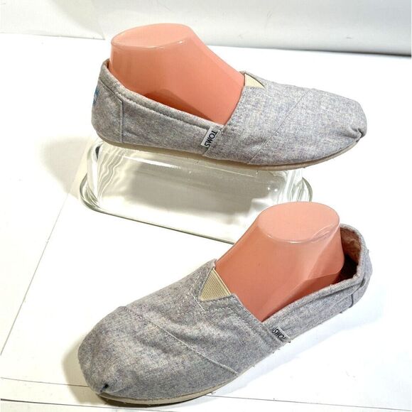 Toms Alpargata Flannel Faux Fur Lining Women Shoe Size 9 Flats Slip on - Picture 2 of 13